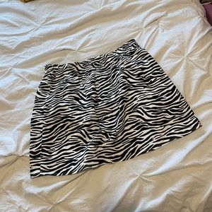 Zebra print mini skirt